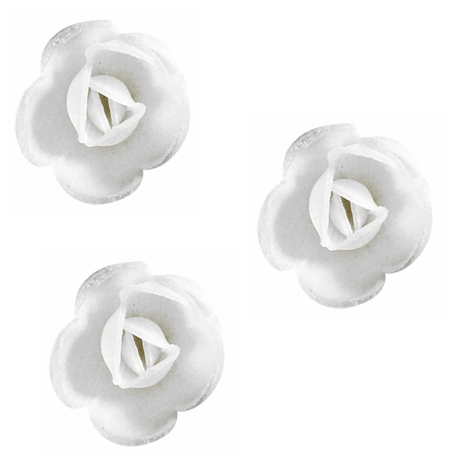 3 Petites Roses Blanc Bio (4 cm) - Azyme 