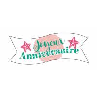 1 Banderole Joyeux Anniversaire Sirne (9,4 cm) - Azyme