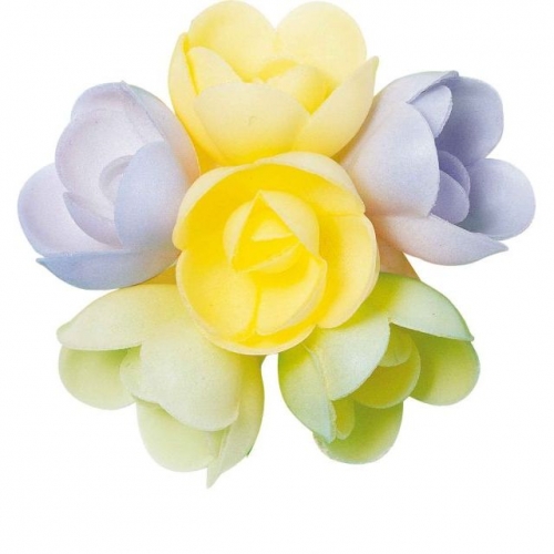 6 Petites Roses (4 cm) Azyme - Saveur Vanille Caramel 