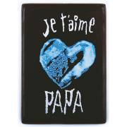 1 Plaquette Je t'aime Papa Coeur Bleu ( 6,1 cm) - Chocolat