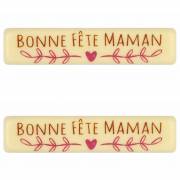 2 Plaquettes Bonne Fête Maman (7 cm) - Chocolat Blanc