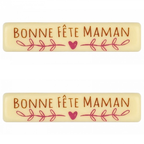 2 Plaquettes Bonne Fete Maman 7 Cm Chocolat Blanc Pour L Anniversaire De Votre Enfant Annikids