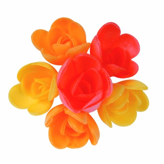 6 Mini Roses Saveurs Fruits Exotiques (3 cm) - Azyme 