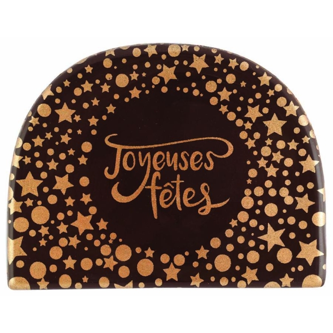 2 Embouts de Bche Scintillant Joyeuses Ftes (8 cm) - Chocolat 