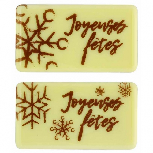 2 Plaquettes Joyeuses Ftes Flocons - Chocolat Blanc 