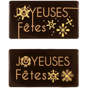 2 Plaquettes Joyeuses Ftes Flocons - Chocolat Noir