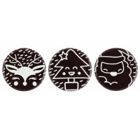 3 Mini Disques Nol Neigeux  - Chocolat Noir