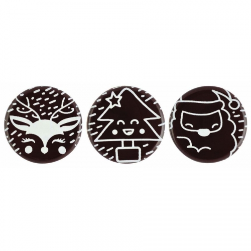 3 Mini Disques Nol Neigeux  - Chocolat Noir 