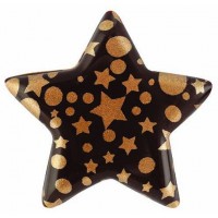 2 Etoiles Scintillant (3,7 cm) - Chocolat Noir