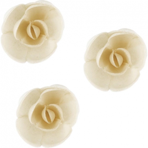 3 Petites Roses Bio Crème (4 cm) - Azyme 