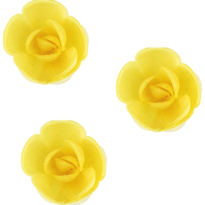 3 Petites Roses Bio Jaune (4 cm) - Azyme 