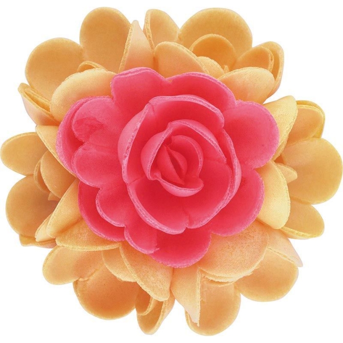 1 Bouquet de Roses Rouge et Orange (10 cm) - Azyme 