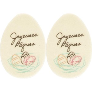 2 Oeufs Joyeuses Pques (7,5 x 5,5 cm) - Azyme
