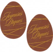 2 Oeufs Joyeuses Pâques Chocolat (7,5 x 5,5 cm) - Azyme