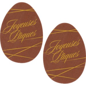 2 Oeufs Joyeuses Pques Chocolat (7,5 x 5,5 cm) - Azyme