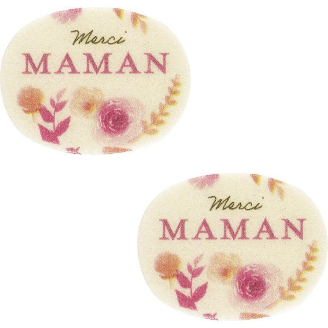 2 Petites Plaquettes Merci Maman (4 x 3, 1 cm) - Azyme 