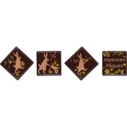 5 Carrés Défilé de Pâques (3 cm) - Chocolat Noir