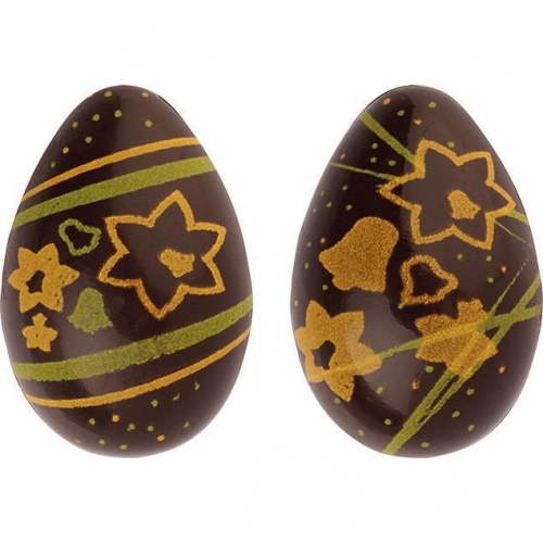 2 Oeufs 3D Jonquilles ( 3, 7cm) - Chocolat Noir 