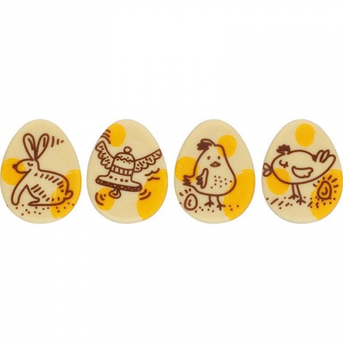 2 Oeufs 2D Crayonn (6 cm) - Chocolat Blanc 