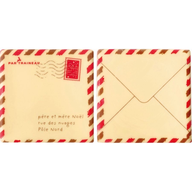 2 Embouts de Bche Lettre au Pre Nol (8 cm) - Chocolat Blanc 