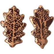 4 Feuilles de Chêne Clairière (3,9 cm) - Chocolat