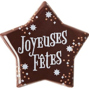 2 Plaquettes Etoile Joyeuses Ftes 2D L'Etincelante (4,5 cm) - Chocolat