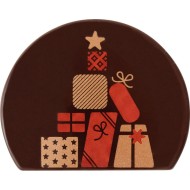 2 Embouts de Bûche Papier Cadeau (10,3 cm) - Chocolat