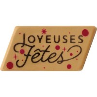 2 Plaquettes Joyeuses Ftes Roi des Forts (5,5 cm) - Chocolat Blond