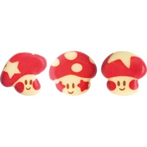 3 Mini Champignons Sourire (2 cm)  - Chocolat Blanc