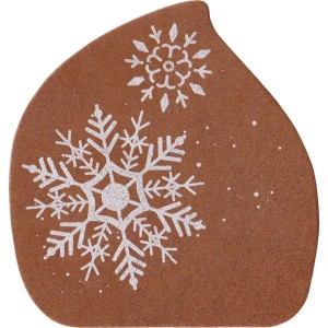 2 Embouts de Bûche Flocons Noël (8 cm) - Azyme