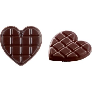 2 Coeurs Tablette (4 x 3,8 cm) - Chocolat Noir