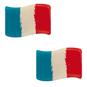 2 Drapeaux France (4 x 3 cm) - Chocolat Blanc