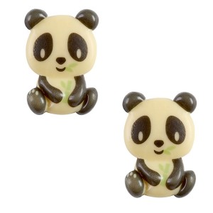 2 Pandas (2,7 x 3,8 cm) - Chocolat Blanc