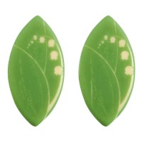 2 Feuilles de Muguet (6 x 3 cm) - Chocolat Blanc