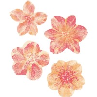 4 Fleurs Imprimes (5,7 x 5,1 cm) - Azyme