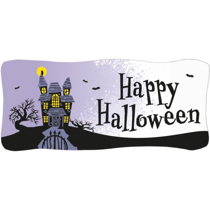 1 Banderole Happy Halloween Maison Hante  (10, 5 cm) - Azyme 