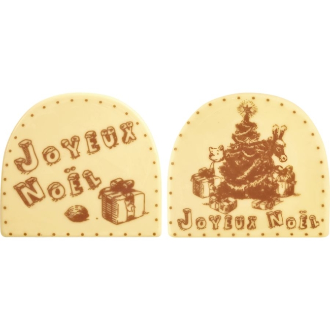 2 Embouts de Bche Vintage Nol (8, 4 cm) - Chocolat Blanc 