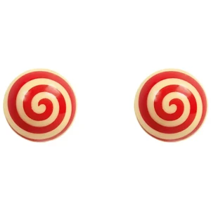 2 Boules 3D ( 2,8 cm) Sapin Spiral Rouge - Chocolat Blanc