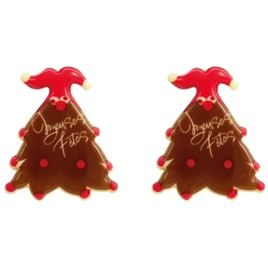 2 Sapins Joyeuses Ftes (5,1 cm) - Chocolat Blanc