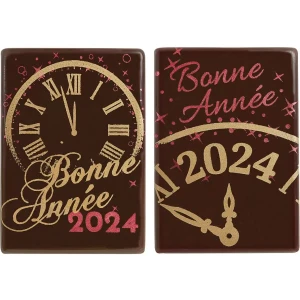 2 Plaquettes Rectangle Bonne Anne 2024 (6,1 cm) - Chocolat