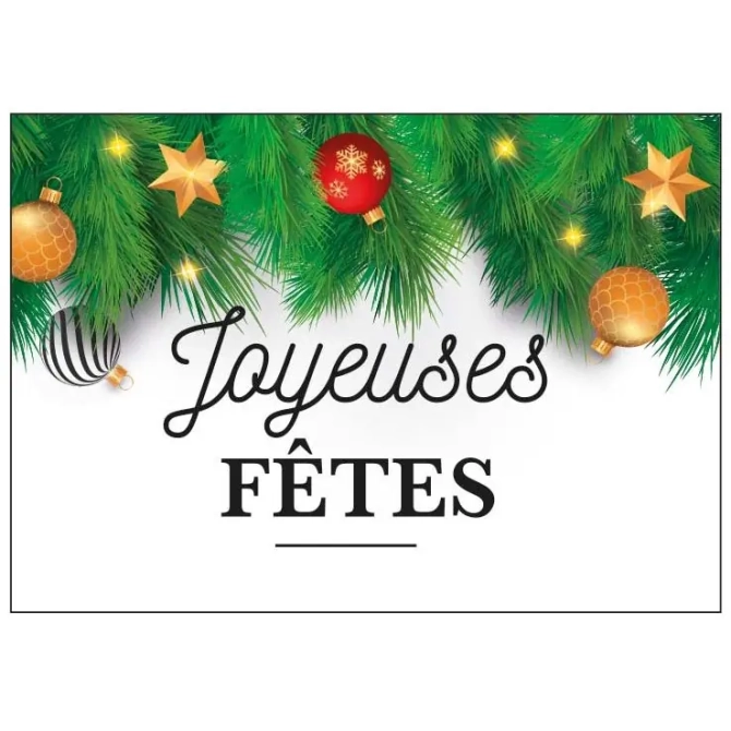 2 Plaquettes Rectangles Joyeux Ftes (6, 1 cm) - Azyme 