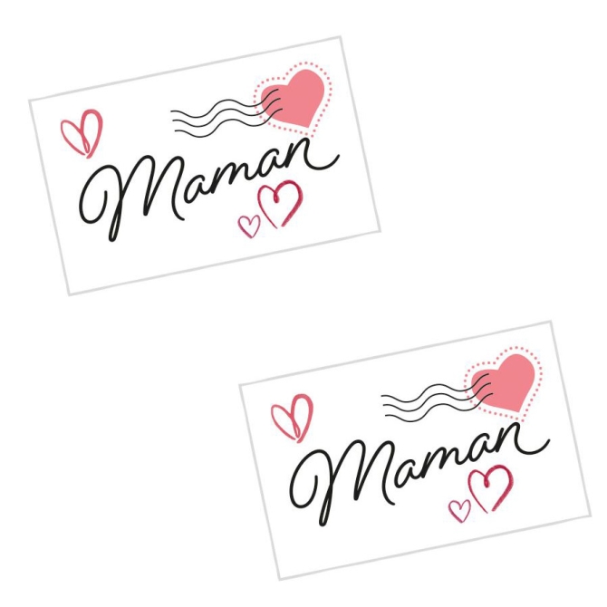 2 Mini Cartes Postale Maman (4 cm) - Azyme 