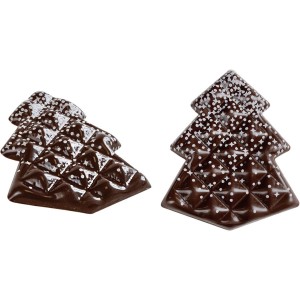 2 Sapins Paysage Neigeux (4,6 cm) - Chocolat Noir