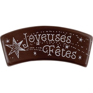 2 Banderoles Joyeuses Ftes (7 cm) Paysage Neigeux - Chocolat