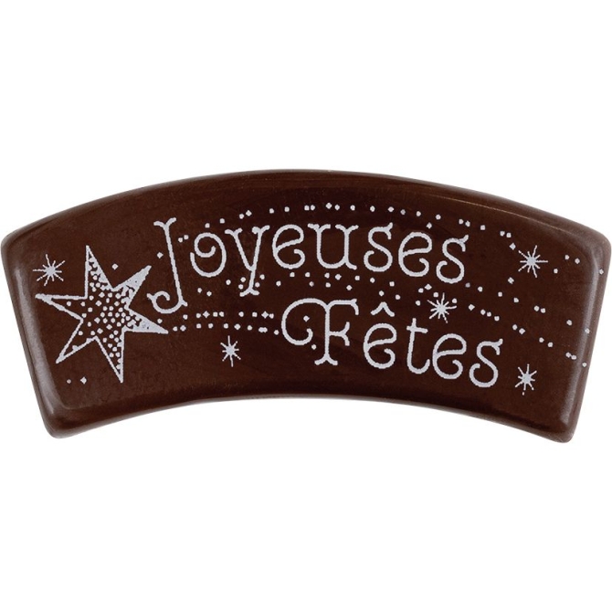 2 Banderoles Joyeuses Ftes (7 cm) Paysage Neigeux - Chocolat 
