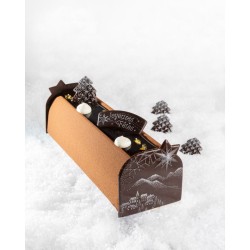 2 Banderoles Joyeuses Ftes (7 cm) Paysage Neigeux - Chocolat. n1