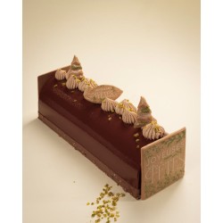 2 Embouts de Bûche Joyeuses Fêtes (8 cm) - Chocolat Blond. n°1