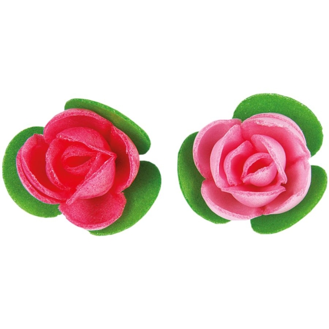 3 Mini Roses & ses Feuilles (2 cm) - Azyme 