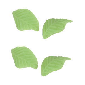 4 Feuilles Vertes Courbées (4 cm) - Pâte d'Amandes