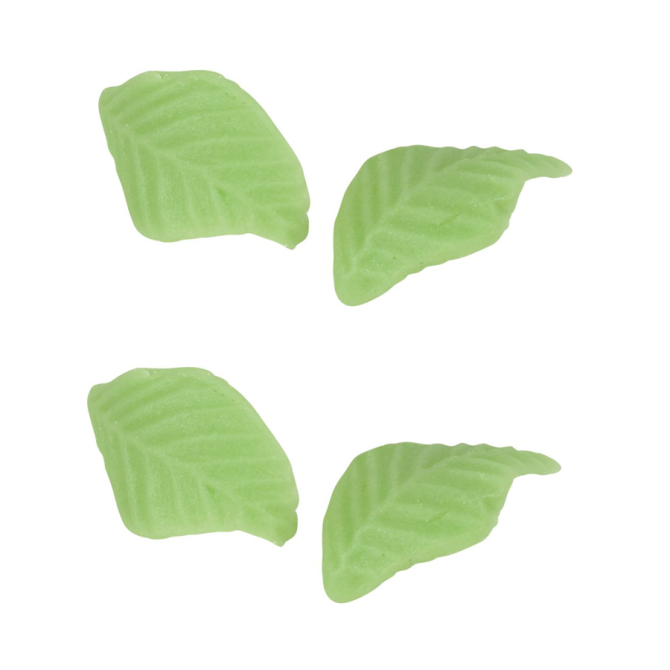 4 Feuilles Vertes Courbes (4 cm) - Pte d Amandes 